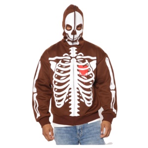 IOTA SPORTS Logo personalizado All Over Screen Printed Elegante Streetwear Zip Up Hoodies Cropped Boxy Fit Zip Up Hoodies Drop Shoulder - Product Image 1