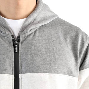 Survêtement de maternité uni de qualité supérieure pour hommes |   Ensemble en molleton gris, blanc et bleu marine à blocs de couleurs, pour entraînement sportif urbain et gym, avec cordon de serrage - Product Image 5