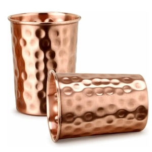 Verre à boire en cuivre martelé de haute qualité, design martelé fait main, pour la maison, la cuisine, le bar, à prix abordable - Product Image 2