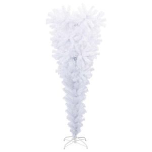 Sapin de Noël artificiel blanc de 59,06 pouces en PVC et acier avec lumières de Noël - Product Image 5