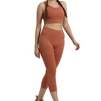 Ensemble de yoga pour femme, logo uni sur le devant, extensible dans les quatre sens, taille élastique, 2 pièces, vêtements de sport et de fitness, nouveau style décontracté 2026