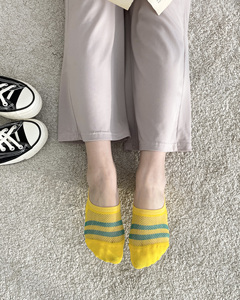 Calcetines de malla a rayas para mujer, estilo coreano, hechos de algodón peinado - Product Image 5