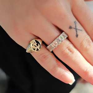 Anillos de Sello Grabados de Oro Sólido 10K 14K 18K, Forma Ovalada, Minimalistas, Solitarios, Elegantes, Personalizados, Unisex, Anillo de Dedo Único, Fabricante - Product Image 6