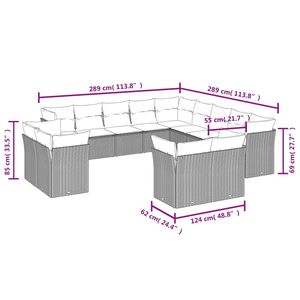 Pies ajustables grandes gris PE ratán jardín sofá conjunto pies ajustables conjuntos de jardín - Product Image 3