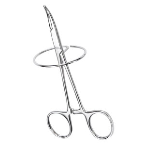 Holding Clamp Curved 130 mm with Slightly Toothed Jaws and <b>Spacer</b> Ring for Preventing Crown Damage Dental Instrument - Product Image 4