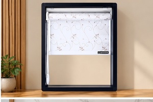 Persianas Zebra WINHOME Eléctricas, con Filtro de Luz, Textiles, Diseño Moderno, Bloqueo UV, Instalación Lateral con Cuentas - Product Image 1
