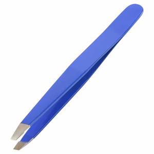 แหนบดึงขนตาสแตนเลสแบบแม่นยำ ปลายเรียบ สีฟ้า - Product Image 1