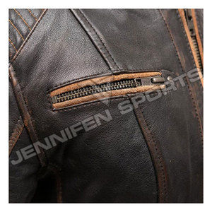 Autumn Trendy Fashion Brown Crop Leather <b>Jacket</b> Women Zipper Cropped Motorcycle <b>Racing</b> <b>Jacket</b> - Product Image 3