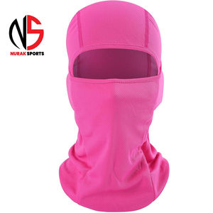 Pasamontañas de malla negra transpirable para motocicleta, máscara facial para entrenamiento de ciclismo, deportes al aire libre, color sólido, de secado rápido. - Product Image 6