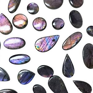 Labradorita Natural de Alta Calidad, Color Púrpura Fuego, en Diferentes Tamaños y Formas, Cabujón de Labradorita Brillante para Joyería - Product Image 1