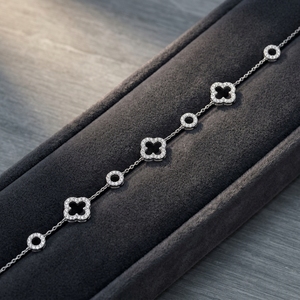 Pulsera de Flores de Oro de 18k de Alta Calidad con Diamantes Naturales para Niñas y Mujeres, Joyería Fina con Certificado IGI - Product Image 5