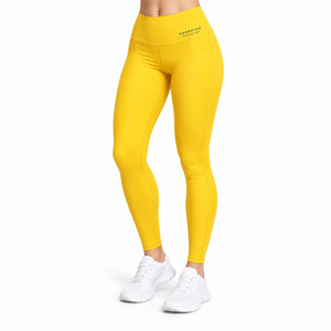 Legging pour femme à couleur unique et taille haute, style décontracté, économique, avec logo personnalisé - Product Image 3