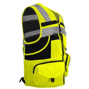 Safety <b>Vest</b> Zipper <b>Utility</b> Pockets Premium Quality Polyester High Visibility Breathable Lightweight Comfortable Fit Industrial - Product Image 2