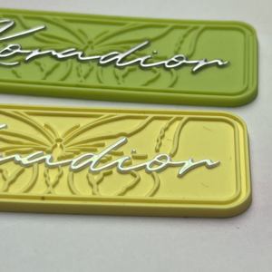 Parche de PVC con Relieve 3D Coradior, Rectangular, Adhesivo, Amarillo Verde, Decoración para Bolsas - Product Image 6