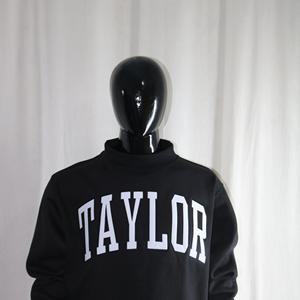 Sweat-shirt à col montant TAYLOR BLACK 100% BLANC avec broderie appliquée, col large, URBAN PRODUCTIONS - Product Image 2