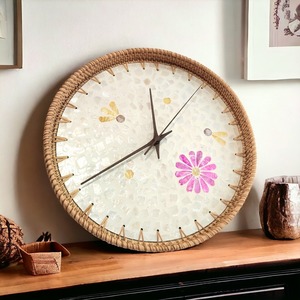 Reloj de pared de ratán de alta calidad, accesorio decorativo para el hogar, buen precio, relojes colgantes naturales - Product Image 2