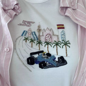 Designer Seed Beads Embroidery Cotton Handmade High Quality Sports Style Party Clothing for Top - Product Image 1