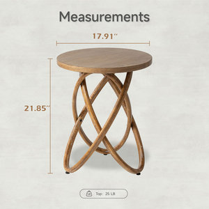 Table d'appoint de table de ferme en bois rustique pour meubles de salon - Product Image 4