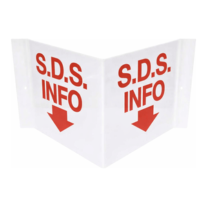 Panneau d'avertissement double face en forme de V Brady pour les laboratoires, les usines et les entrepôts - Product Image 1