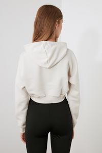 Sweat à capuche pour homme de luxe en polyester/coton, avec broderie de lettres en cristal, paillettes et sequins, demi-zip, hiver, streetwear, mode, ODM - Product Image 4