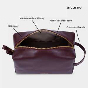 Vintage Genuine Leather Zipper for <b>Bag</b> for Men Cosmetic Organizer Travel Waterproof Grooming Case LTB-0178 - Product Image 2