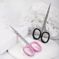 Ciseaux à cuticules en forme de bec d'aigle, ciseaux de manucure en acier inoxydable, outil professionnel incurvé extra fin pour manucure, cils et sourcils, 1 pièce