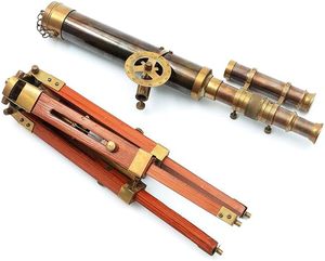 Telescopio victoriano de doble tubo de Latón (1915) de 14 pulgadas con trípode – Telescopio náutico antiguo para decoración del hogar u oficina - Product Image 4