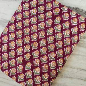 Tela de Algodón Cambray Estampada a Bloques 60x60, Tela de Algodón con Estampado Tradicional Jaipuri - Product Image 1