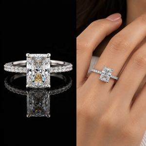 Anillo de Diamante con Corte Radiante en Oro Sólido de 14K |   Anillo Solitario con Incrustaciones de Diamantes de 2 Quilates |   Diamante Cultivado en Laboratorio con Certificación IGI |   Fabricación Personalizada - Product Image 2