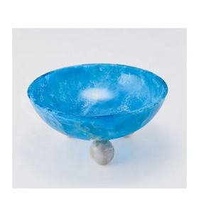 Bol en résine époxy écologique, luxueux et élégant, pour usages multiples |   Noeud bleu |   Cadeau fait main, saladier, rangement pour fruits, vaisselle de maison - Product Image 5