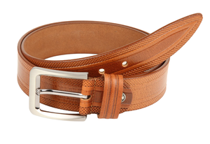 Ceinture en cuir de vachette décontractée au style unique pour homme, avec logo personnalisé, boucle ardillon en acier, respirante, durable, légère et brodée - Product Image 6