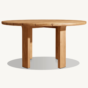Mesa redonda en oferta, hecha de madera de teca resistente y ecológica para uso en exteriores o restaurantes al aire libre, diseño moderno. - Product Image 2