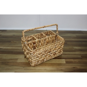 Panier de rangement rectangulaire Artex Dong Thap en jacinthe d'eau écologique, 3 compartiments, avec poignées - Product Image 3