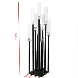 Wedding Props 9-Arms Black Metal <b>Candle</b> <b>Holders</b> Table Centerpiece <b>Tall</b> <b>Candle</b> <b>Holder</b> Candlestick for Wedding Decoration - Product Image 4