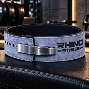 Ceinture de musculation en cuir bleu Rhino Fitness, protection professionnelle, soutien lombaire réglable, design enveloppant pour la salle de sport - Product Image 1