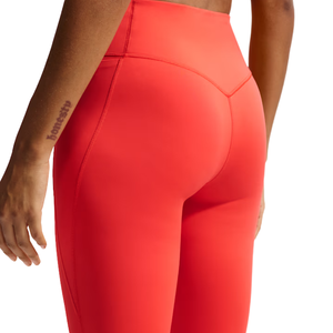 Women's Red High Waist Yoga <b>Leggings</b> Casual Knee-Length Breathable Knitted Stretch Gym Fitness Running Workout Moisture Wicking - Product Image 4