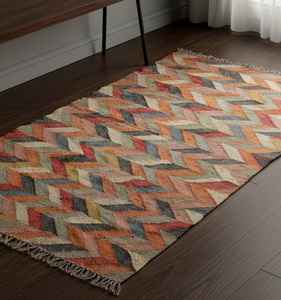 Alfombras Kilim de Yute y Lana Hechas a Mano con Tejido Plano Personalizadas para Sala de Estar, Dormitorio y Estudio - Product Image 1