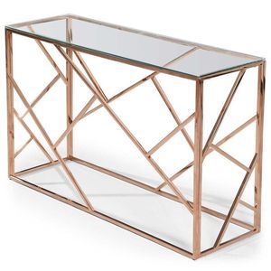 Rectangular Modern Metal Crimp <b>Console</b> <b>Tables</b> with Marble Top Durable and <b>Storage</b> for Living Room - Product Image 6
