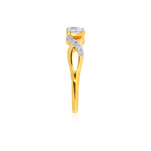 Bague en diamant romantique Convergence, or jaune 18 carats de qualité supérieure, diamant en forme de cœur, bague infini pour femmes, bijoux fins en gros - Product Image 4