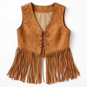 Chaleco de Gamuza Vintage Personalizado OEM para Mujer - Fabricante de Pedidos al por Mayor - Product Image 5