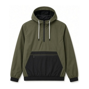 Chaqueta Anorak de Dos Tonos con Bloques de Color, Duradera, Transpirable, Impermeable, Chaqueta Cortavientos Informal para Hombre - Product Image 2
