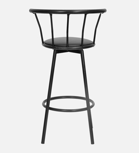 Taburete de Bar Moderno de Cuero PU Negro, Altura de Barra, Mueble de Cocina, Estructura de Acero con Recubrimiento en Polvo, Duradero y Ajustable - Product Image 6