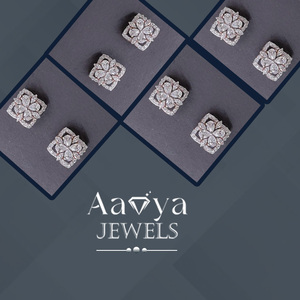 Boucles d'oreilles de luxe haut de gamme en or massif 14 carats avec diamants certifiés HRD pour femmes, idéales pour toutes les occasions – Achetez directement en Inde - Product Image 2