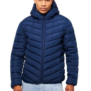Chaqueta Acolchada Personalizable para Hombre 2024, Talla Grande, Cuello Abatible, Capucha Negra, Repelente al Agua, Cierre de Cremallera, Reversible, Resistente al Viento - Product Image 1