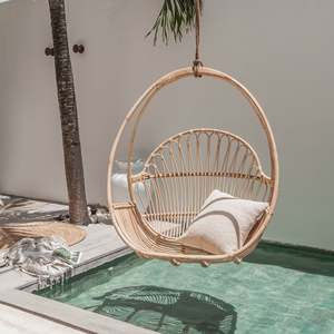Rattan cane <b>swing</b> chair for balcony & <b>patio</b> modernized outdoor furniture egg hanging chairs - Product Image 5