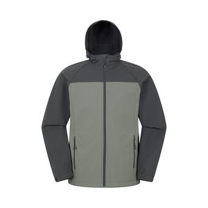 Chaqueta Softshell Regular de Otoño para Hombre, Diseño con Capucha, Forro Polar Cálido, Cierre Impermeable, Parches Frontales, para Actividades al Aire Libre - Product Image 1