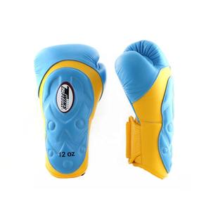 Guantes de Boxeo TWINS de Puño Largo Azul Cielo y Amarillo, Guantes de Boxeo TWINS de Cuero Premium para Entrenamiento Profesional, Guantes de Sparring TWINS - Product Image 2