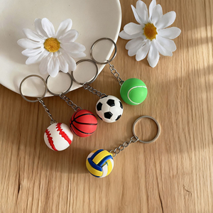 QYS <b>Custom</b> 3D PVC Rubber Football Mascot Keychain Cartoon Silicone <b>Key</b> <b>Ring</b> Sports Souvenir Gift - Product Image 2