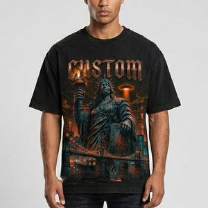 Camiseta con gráfico personalizado impreso, estilo vintage, mangas cortas, 100% algodón, calidad premium, para uso cómodo unisex. - Product Image 4