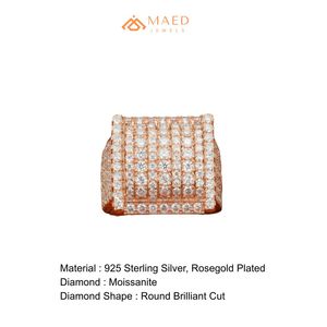 <b>Mens</b> Rose Gold Tone Moissanite Square Engagement <b>Ring</b> Luxury Hip Hop Gift Jewelry Stylish Wear - Product Image 6